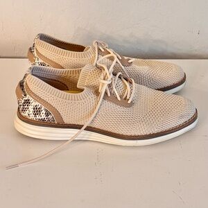 Cole Haan Womens Originalgrand Meridian Oxford Oat Stitchlite/Snake, Sz 5 W22404